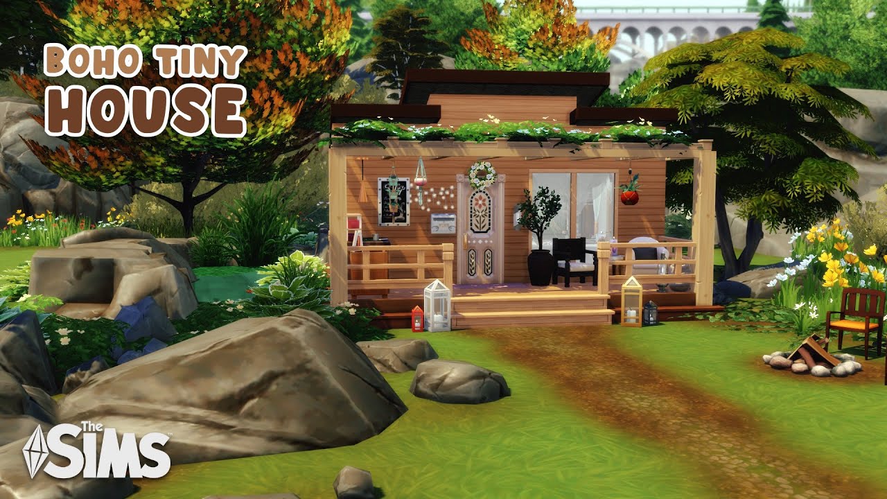 Boho Tiny House 🦔 I The Sims 4 I Speed Build I No CC