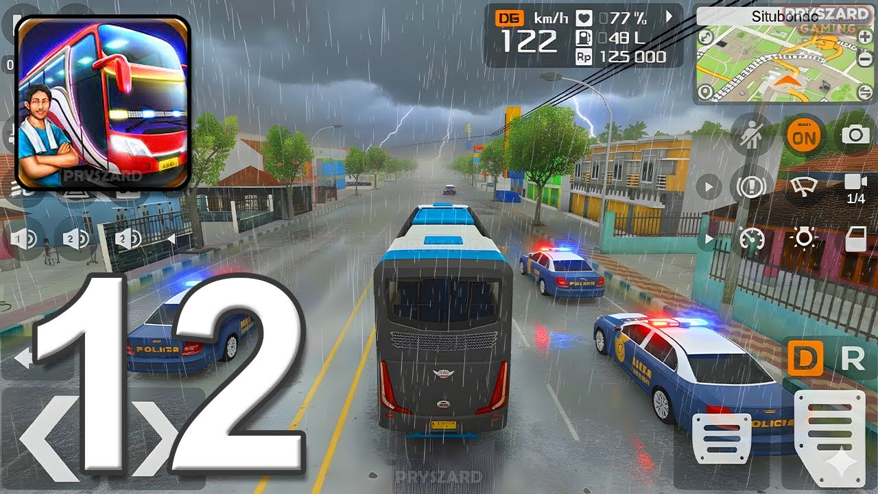 Bus Simulator Indonesia - Gameplay Part 12 - Trip To Situbondo In Rainy Day (iOS, Android)