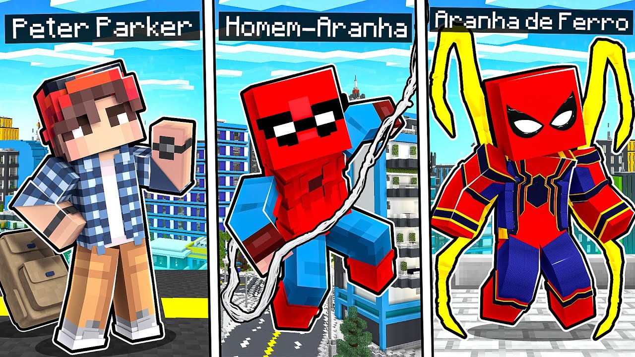 TESTEI O NOVO MOD DO HOMEM-ARANHA NO MINECRAFT ! (IGUAL DO FILME)