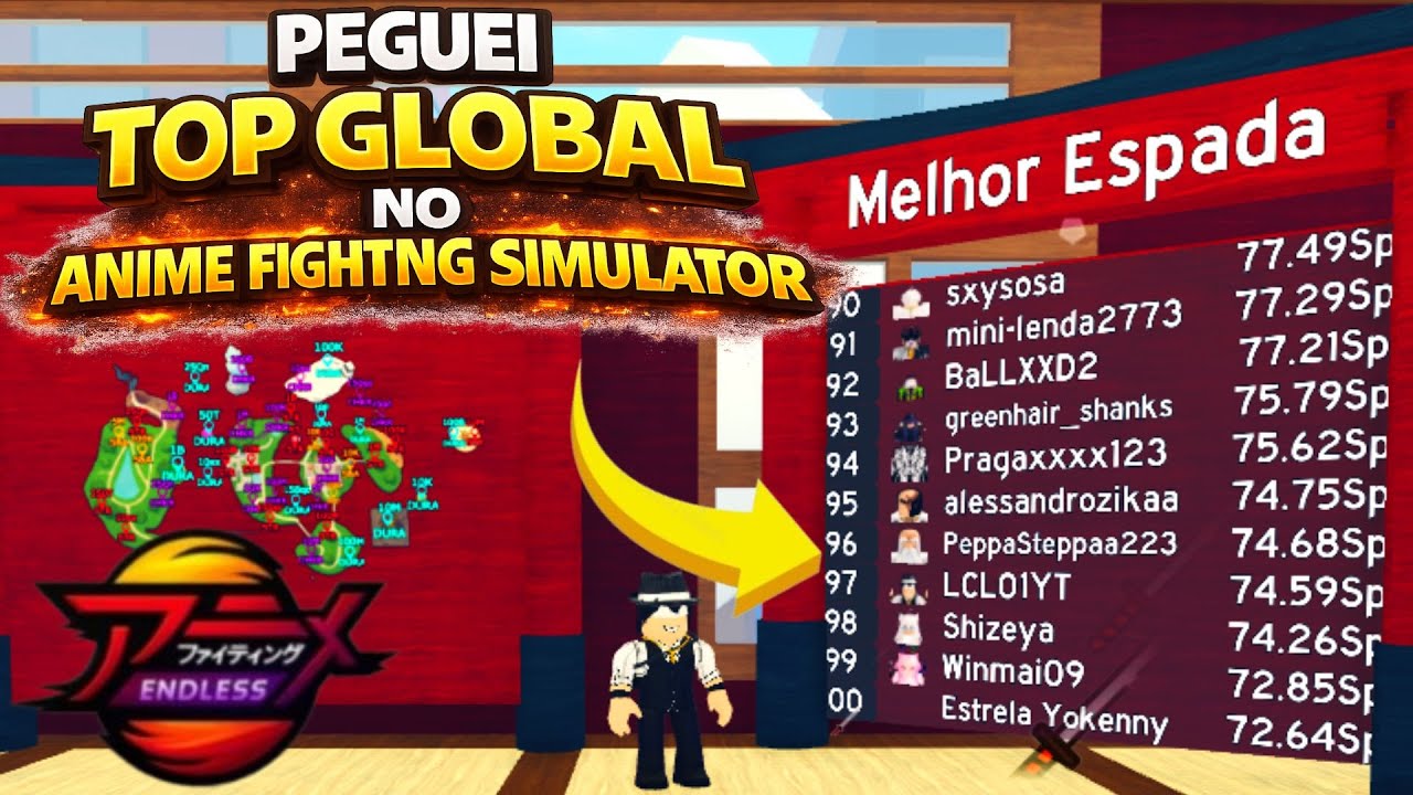 Peguei Top Global no Anime Fighting Simulator