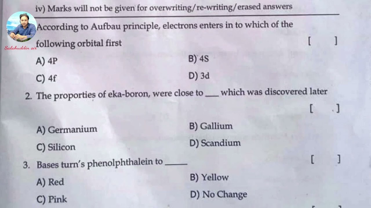 Tsssc physical science prefinal question paper 2022-23 @salahuddin_sir