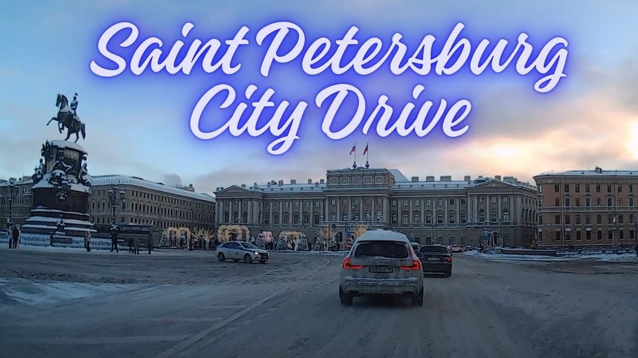 Saint Petersburg City Drive 🇷🇺 | Palace Bridge, Winter Palace, St Isaac’s Cathedral & Moskovsky Ave