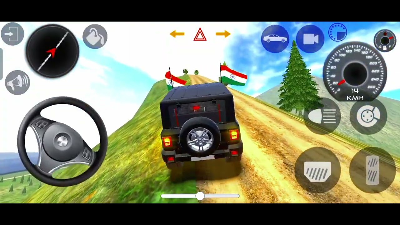 Modified thar offroding videos 😈 (gadi wali game) car simulator game mahindra thar videos 😈