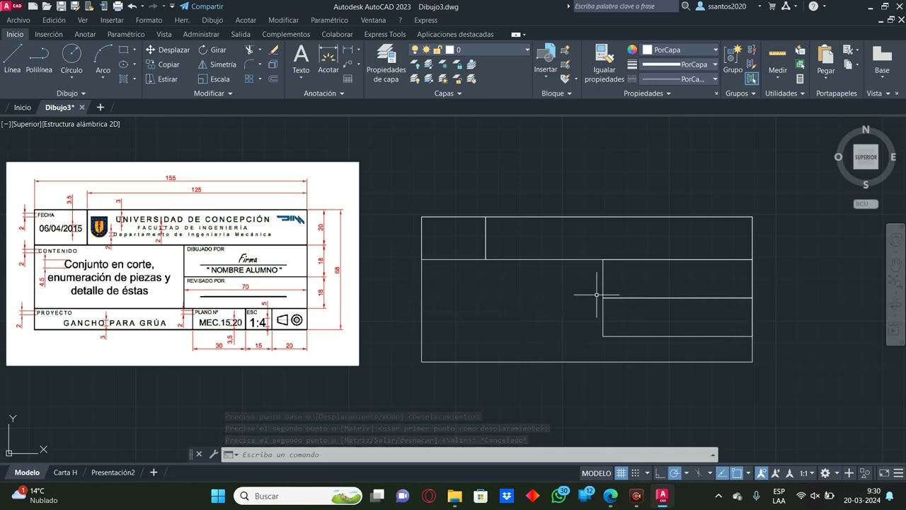 Clases Practicas de dibujo en CAD: Cajetín desde 0