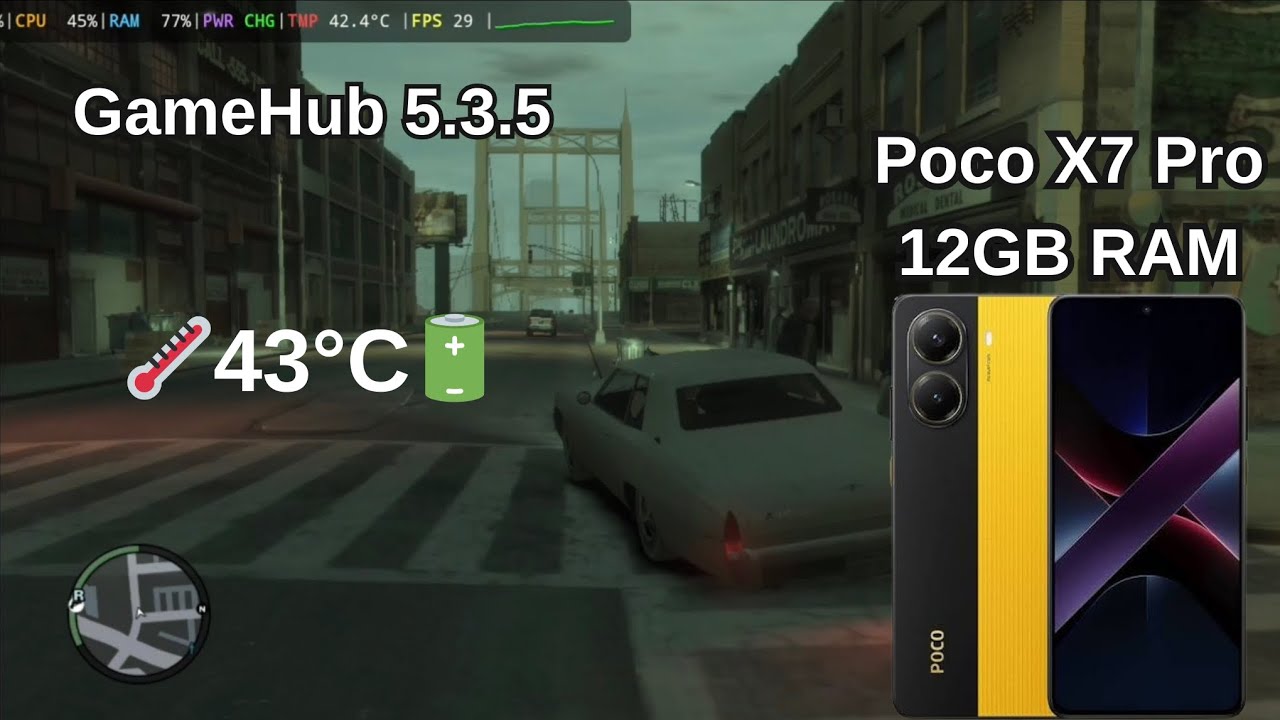 AGORA SIM🤩!! GTA IV RODANDO no POCO X7 PRO SEM COOLER a MENOS de 45°C🌡️(GameHub 5.3.5 Original)