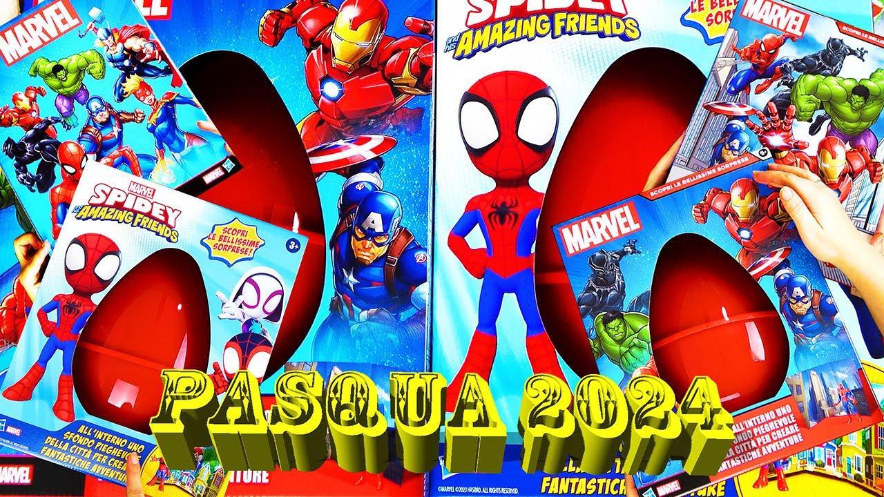 UNBOXING Super Pasqualone 2024 Avengers & Spidey SORPRESOVO 2024 - EASTER EGG Uovo di Pasqua 2024