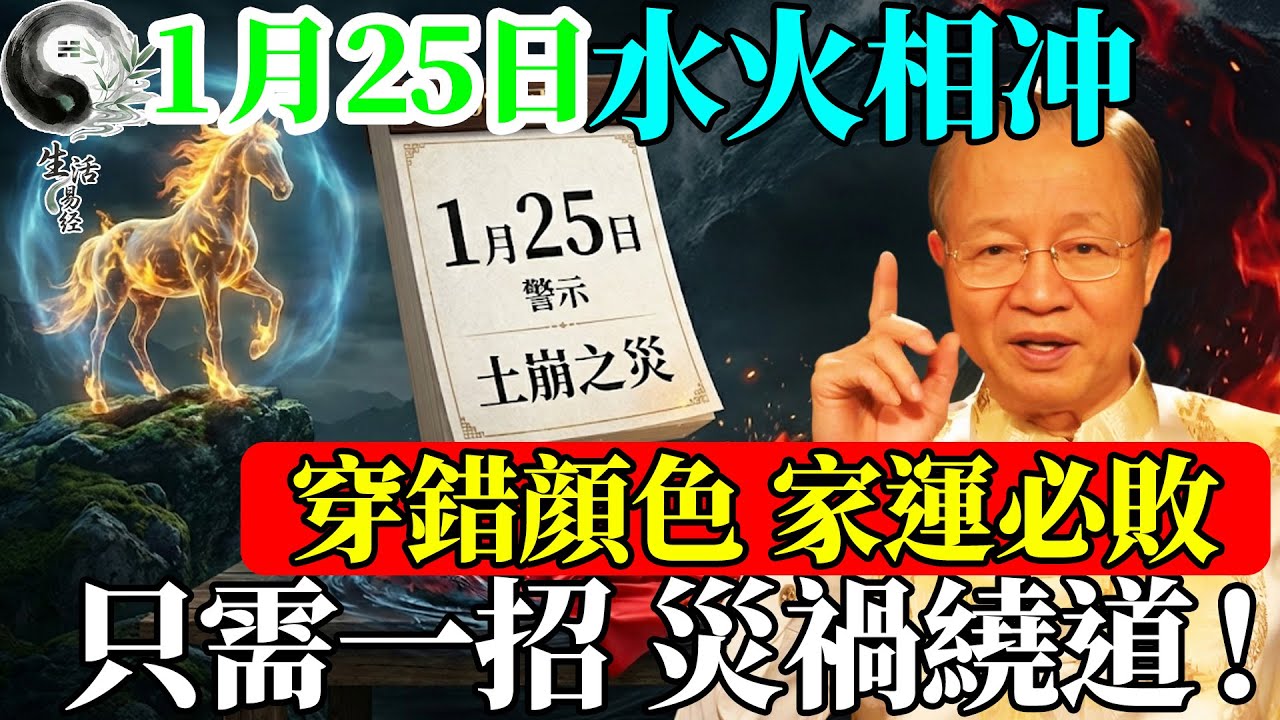 1月25日天垂象：己亥日犯“巳亥相沖”！切記“火不入水鄉”，穿錯顏色恐致“土崩之災”！#曾仕強 #易經智慧 #易經 #人生感悟 #人生哲理 #國學 #國學智慧 #因果 #風水 #正能量