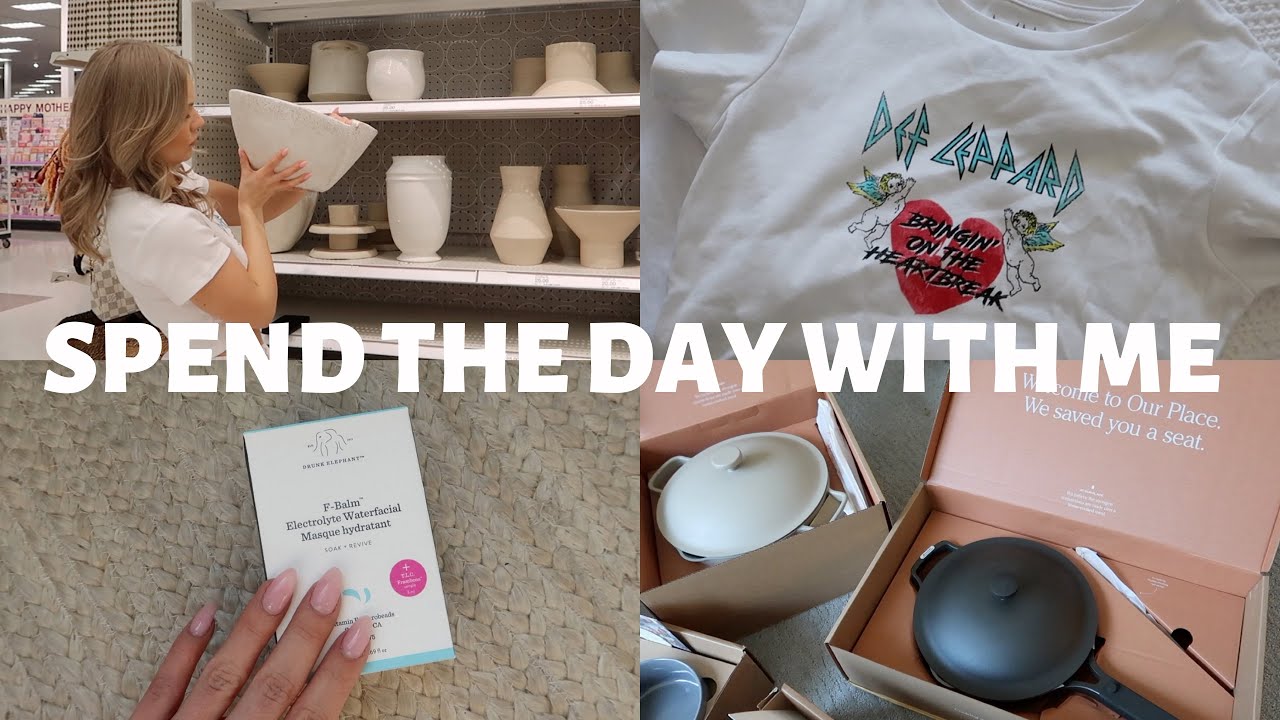 SPEND THE DAY WITH ME: updated skincare, new nails, target trip & huge unboxing!