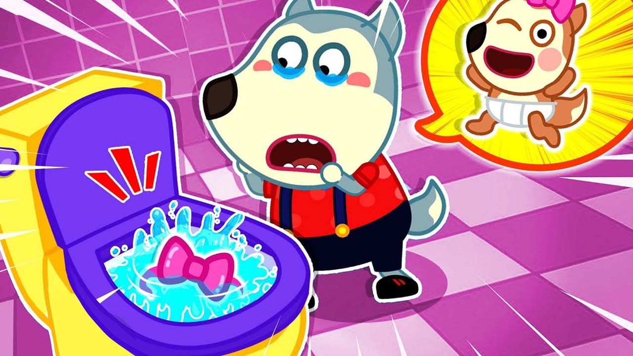 أوه لا، ربطة شعر الطفلة جيني سُحبت داخل المرحاض! كيف يمكن تنظيفها؟ 😱 !Wolfoo in Arabic | Nova Nest