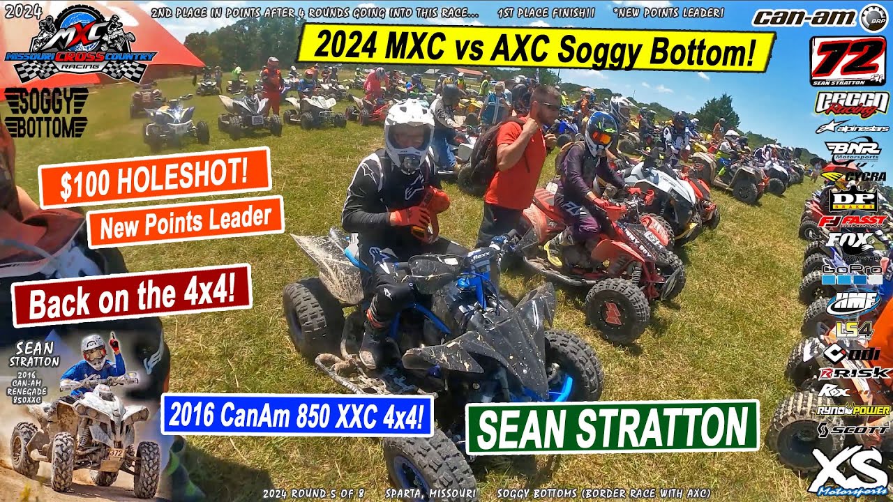MXC AXC Soggy Bottom 2024 🥇 Sean Stratton Can-Am 4x4 ATV XC Racing - GoPro Helmet Cam - Missouri