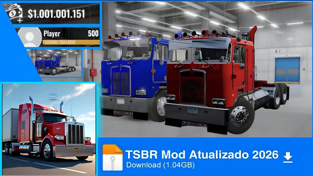 TRUCK SIMULATOR BIG RIGS Mod Apk DINHEIRO INFINITO E LEVEL MÁXIMO VERSÃO 1.5.7 Atualizado 2026