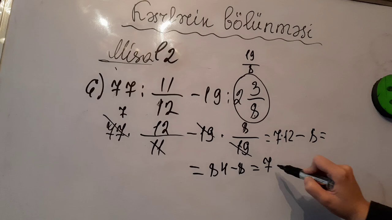 kesrlerin bolunmesi.6ci sinif.