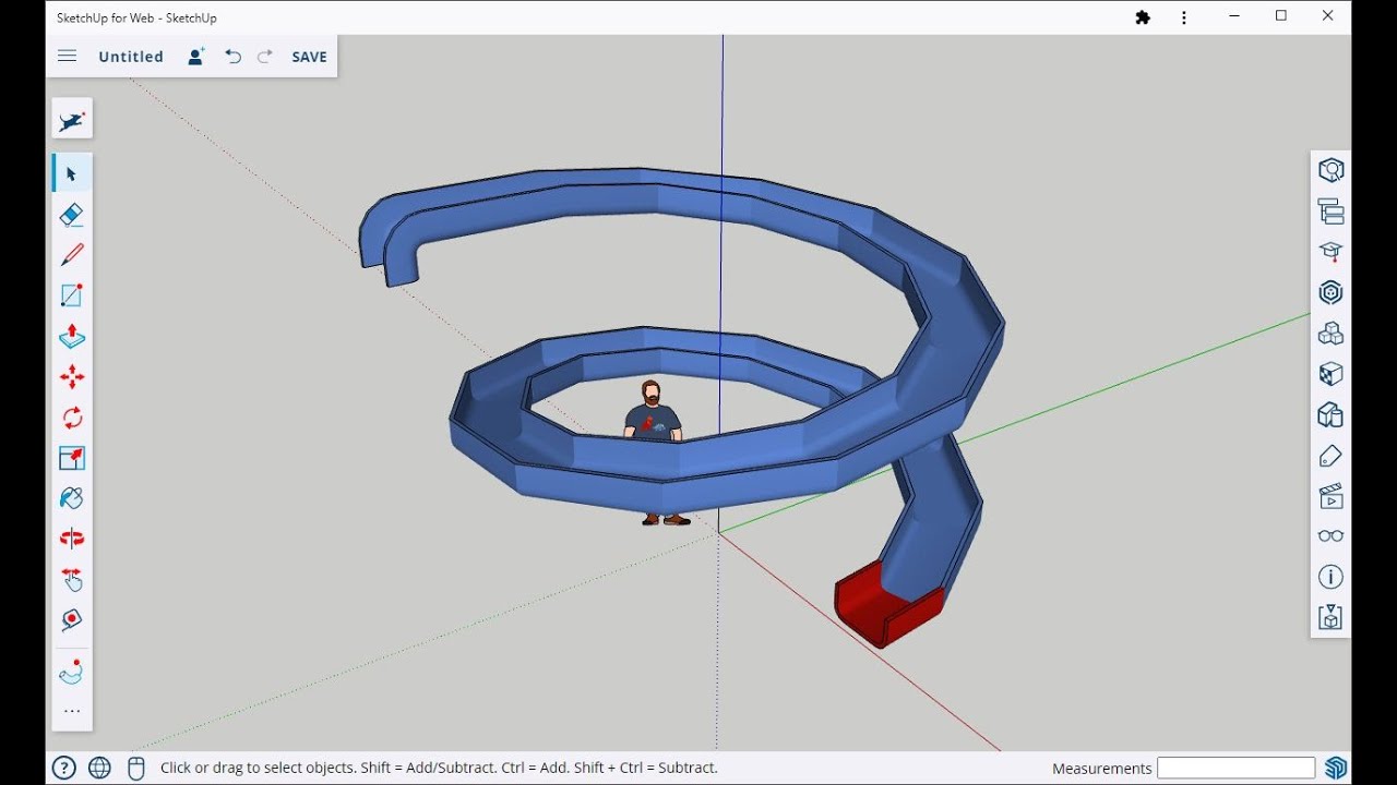 Modeling a slide in SketchUp for Web