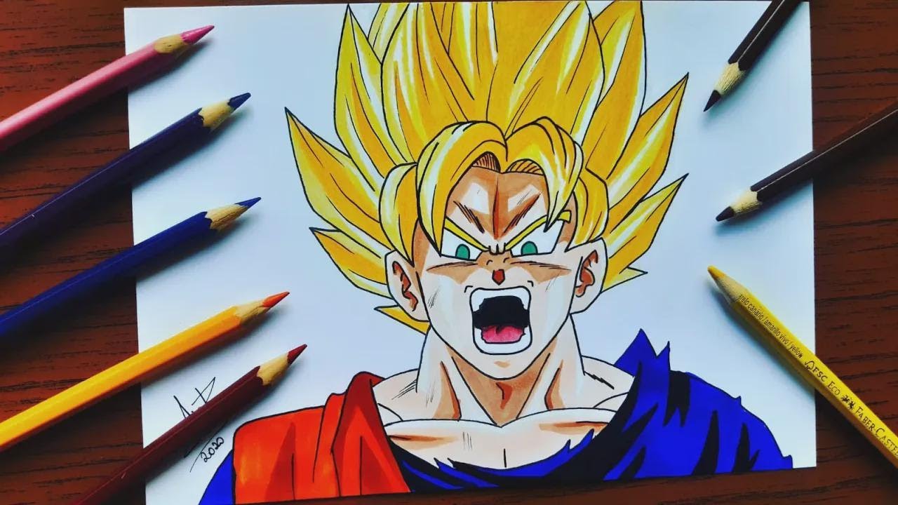 Comment dessiner Goku SSJ de Dragon Ball – Tuto facile étape par étape