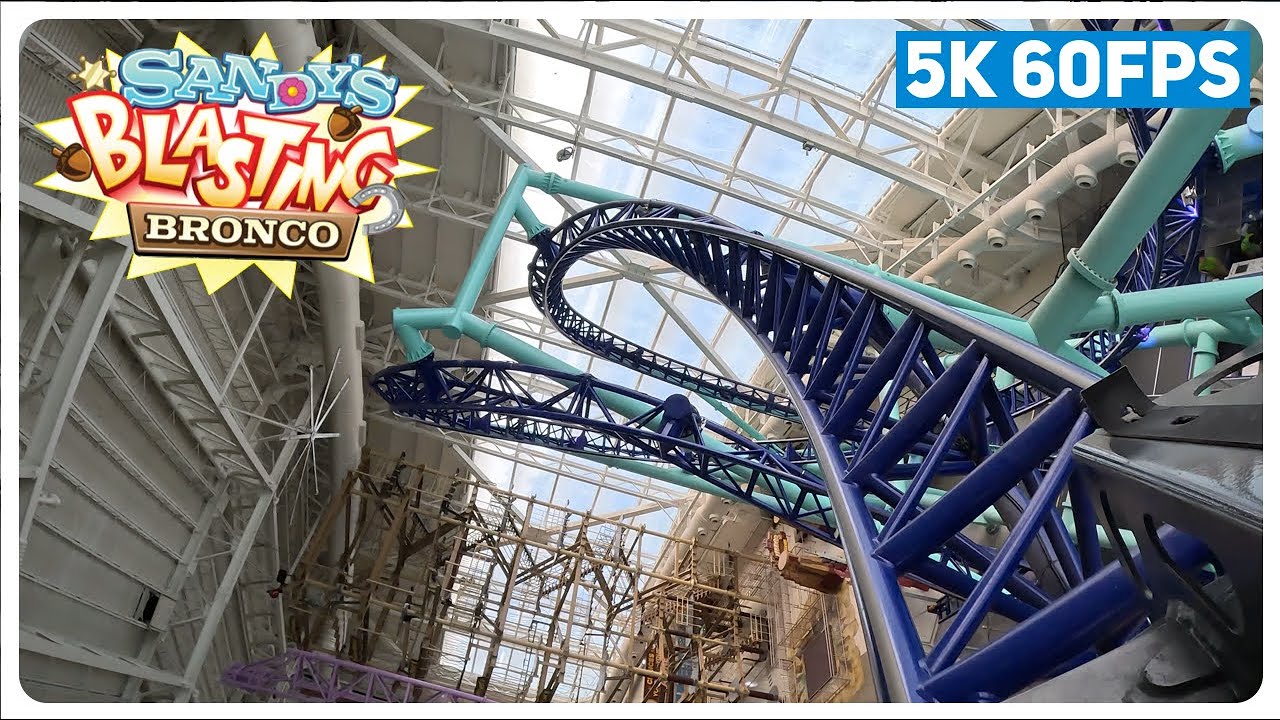 Sandy's Blasting Bronco on-ride 5K POV @60fps - Nickelodeon Universe, East Rutherford NJ
