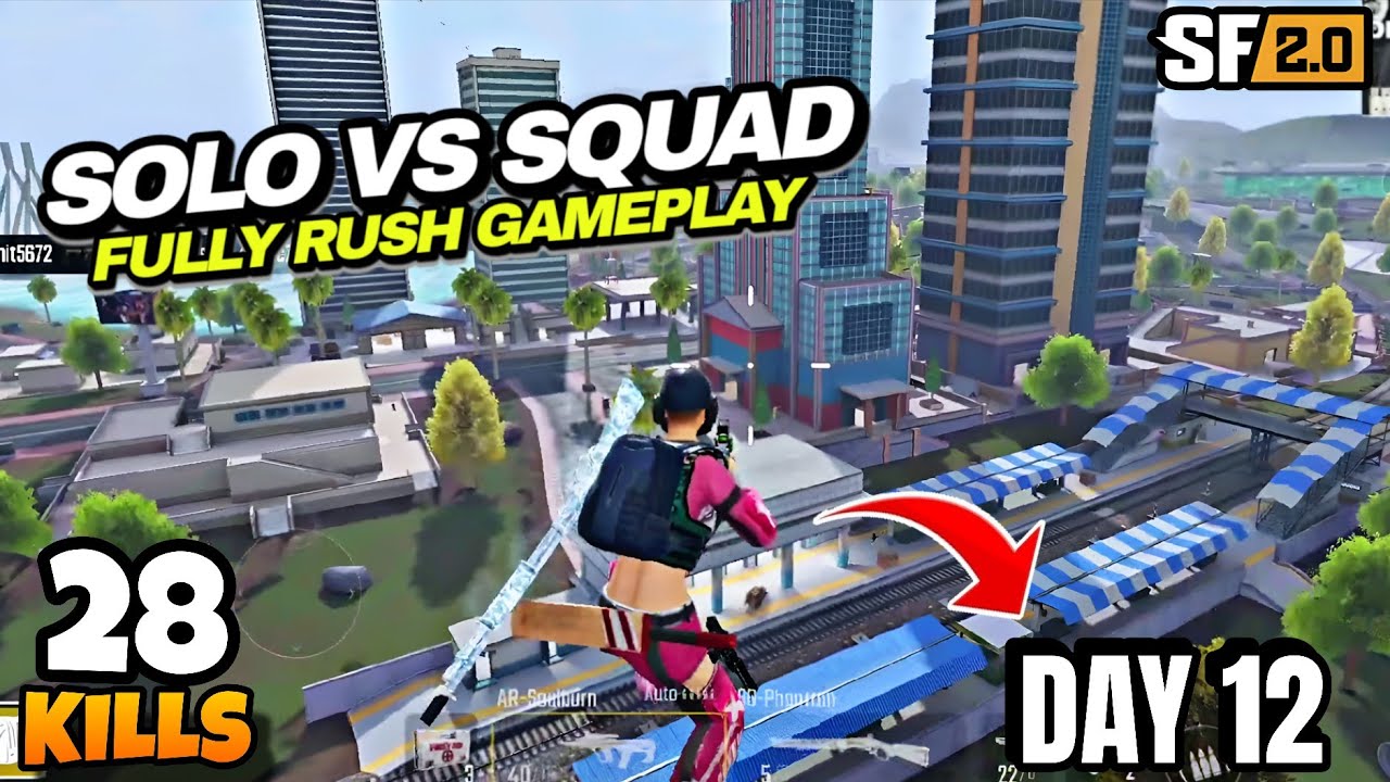 28 Kills ✔️ ScarFall 2.0 Solo vs Squad Fully Rush Gameplay || Rank Push (DAY 12)