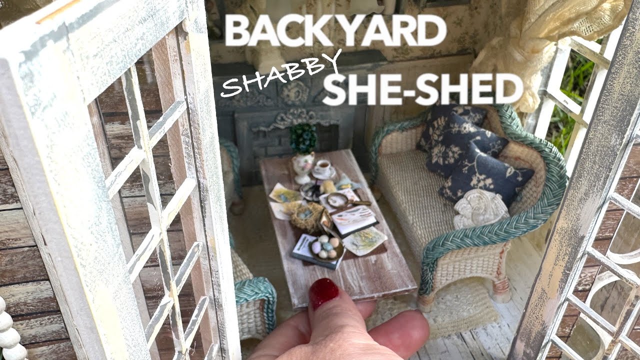 Start to Finish miniature Shabby SHE-SHED Room BOX