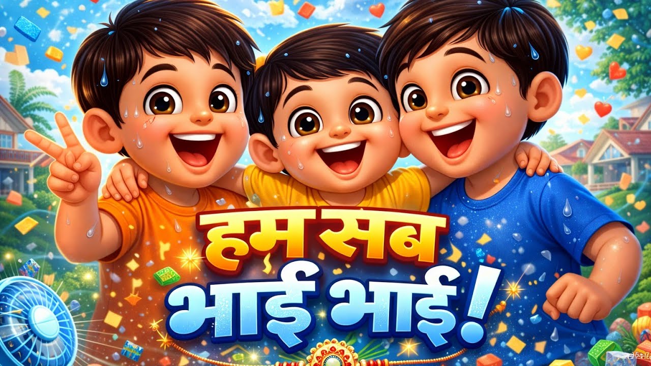 Hum Sab Bhai Bhai | हम सब है भाई भाई | Hindi Nursery Rhymes for Kids | KindBee Rhymes