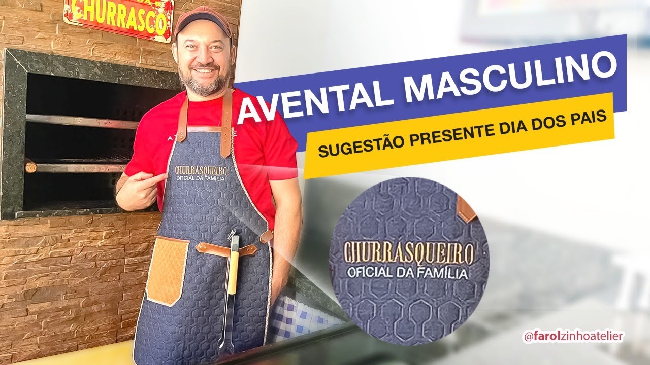 AVENTAL MASCULINO I Aprenda a fazer, sem molde e facil de costurar  Sugestão presente dia dos pais.