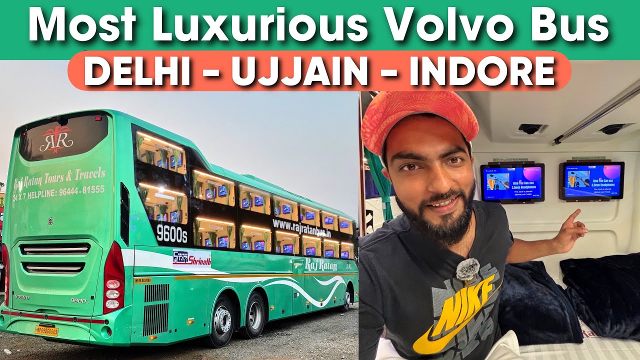 Delhi to Indore in Raj Ratan luxurious Volvo bus