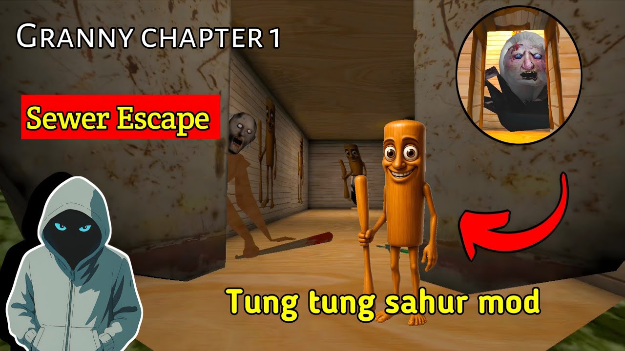Granny Chapter 1 Tung tung sahur Mod | Sewer Escape | Ft. Tung tung sahur | unofficial gameplay