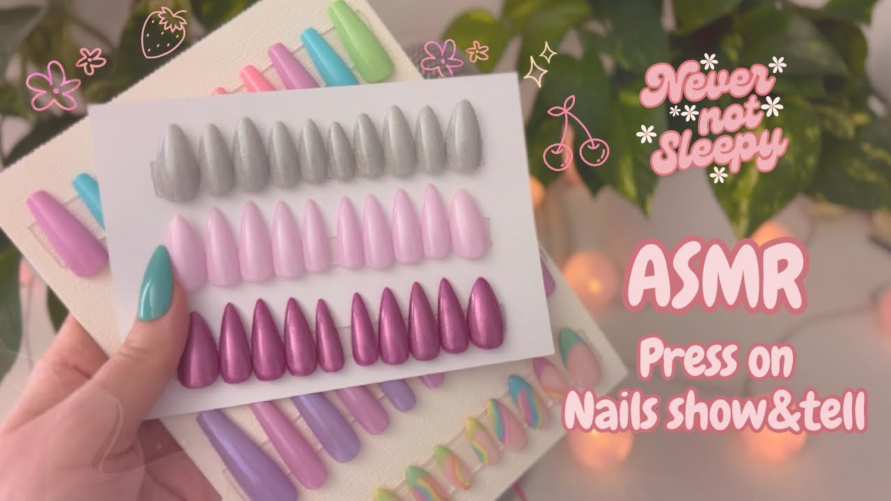 ASMR Press-On Nails 💅 no talking ☀️ Relaxing Tapping 🤍 Nail clacking 