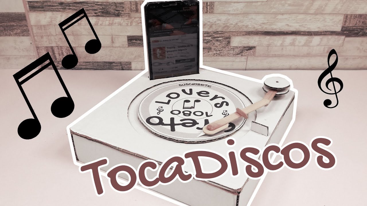 🎼Soporte para el celular con TOCA DISCOS de Carton | Greto Inventos.