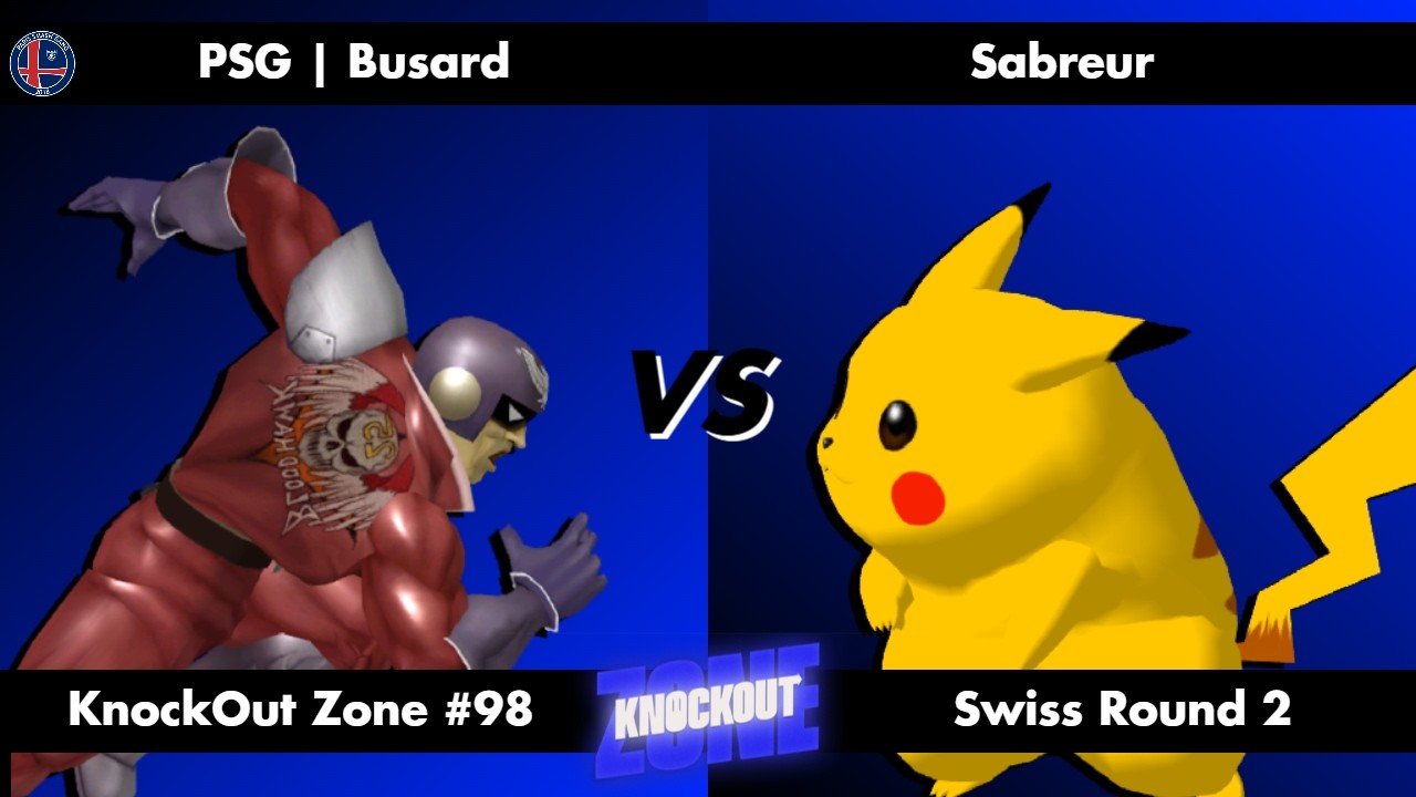 KnockOut Zone #98 - SSBM Swiss Round 2 - Busard (Captain Falcon) vs Sabreur (Pikachu)