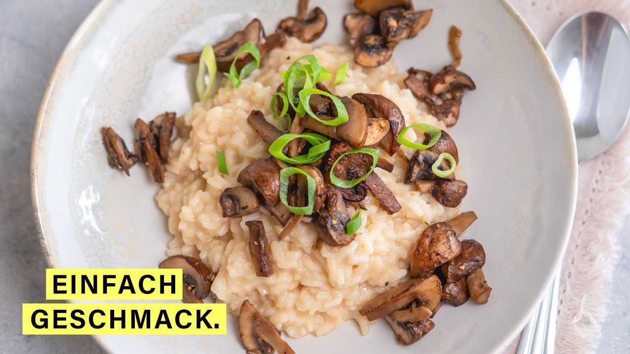 So machst du ein cremiges Risotto mit Champignons 😊