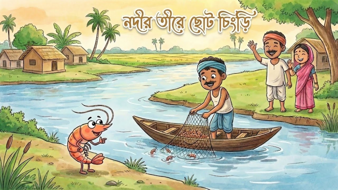 নদীর তীরে ছোট্ট চিংড়ি 🦐 | Bengali Cartoon | Hasi Ullash |