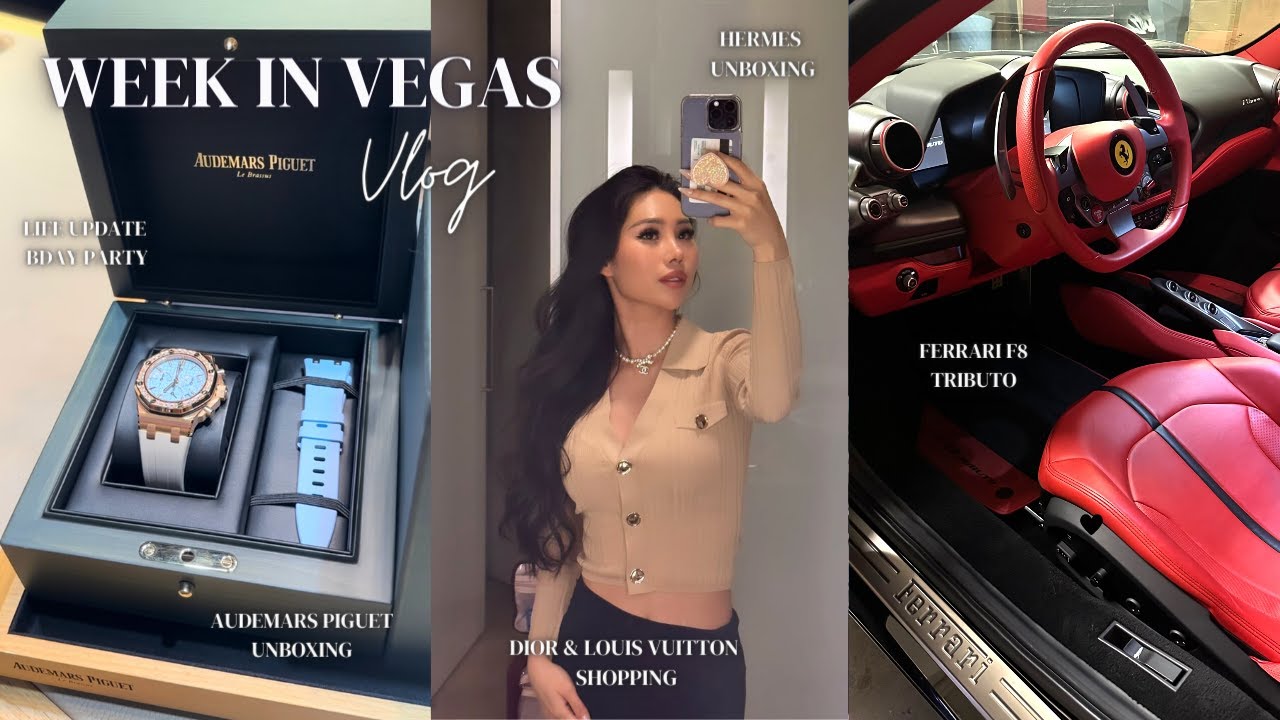 Vegas Vlog | Ferrari F8 Tributo, HERMES Unboxing, Audemars Piguet Offshore 37mm, Dior Shopping