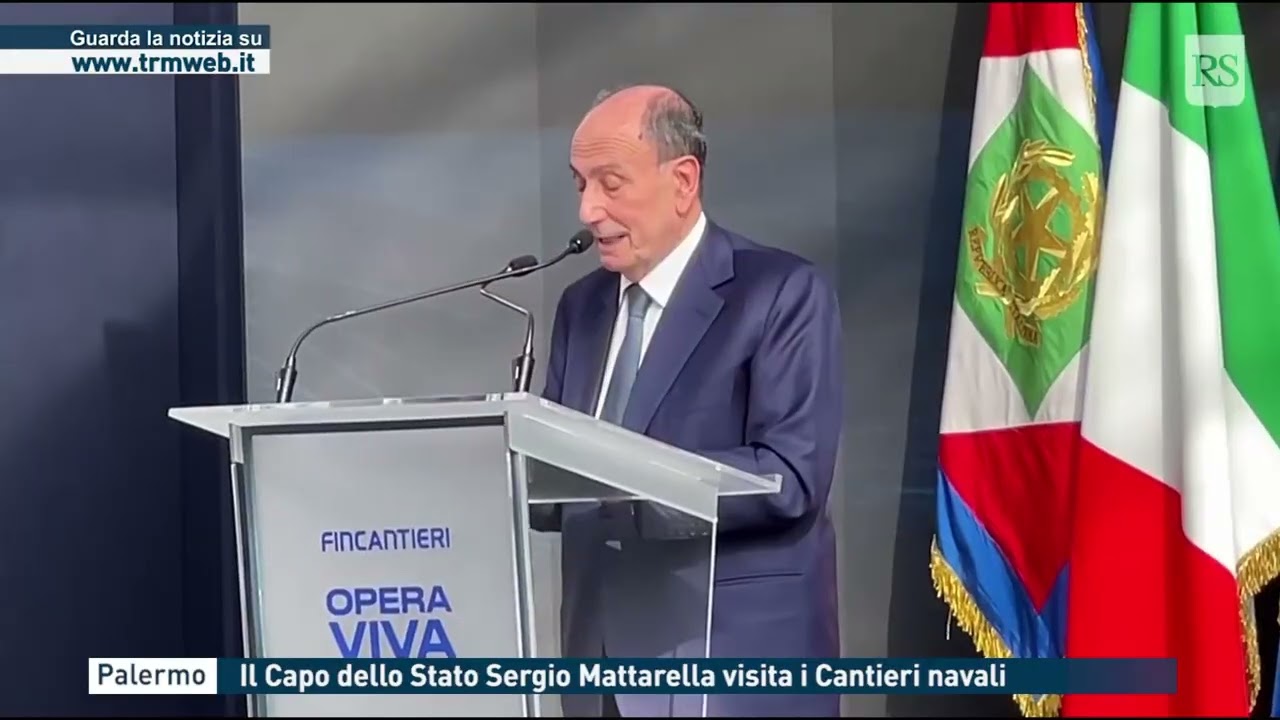 Palermo - Il Capo dello Stato Sergio Mattarella visita i Cantieri navali