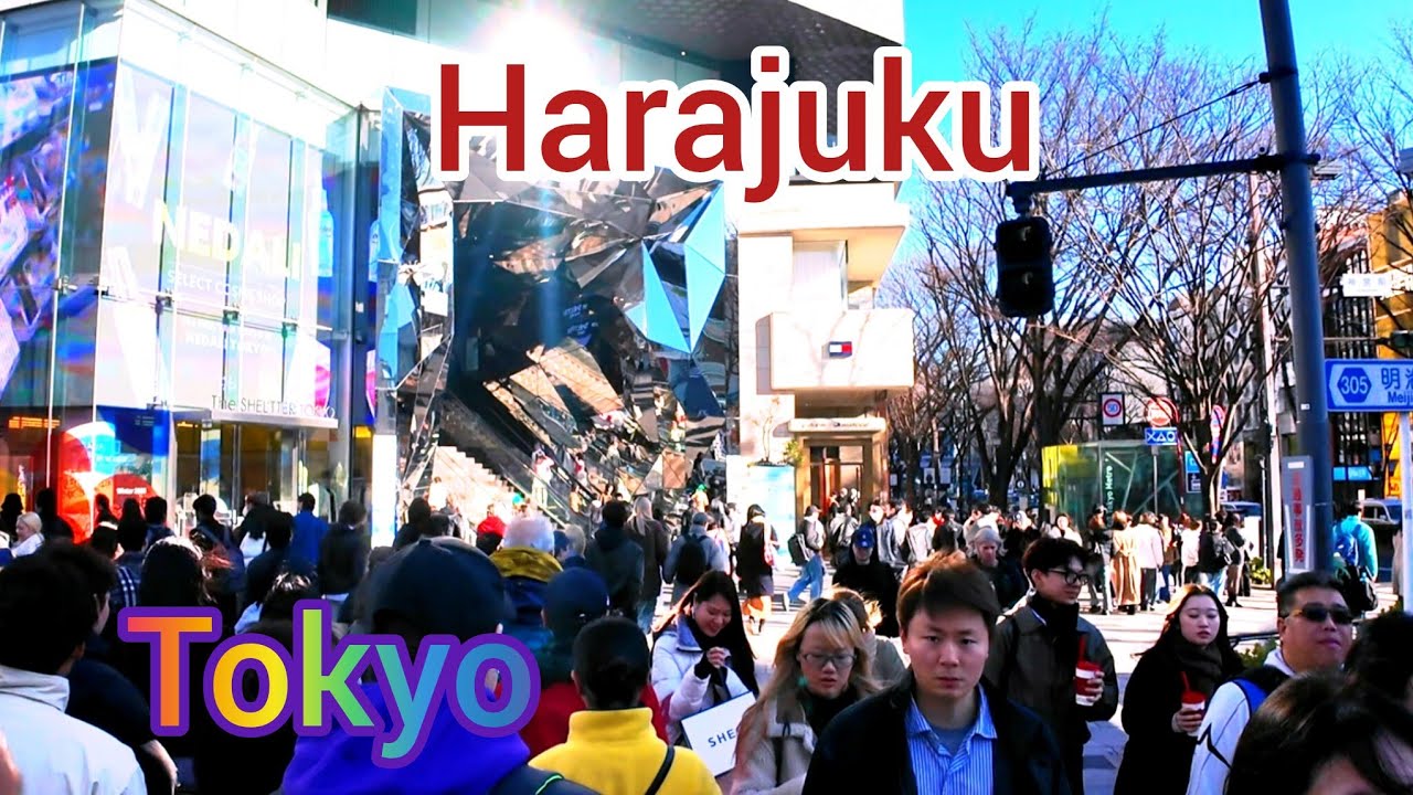 Virtual walking tour around Shibuya city. Harajuku to Shibuya. Tokyo, Japan. 
