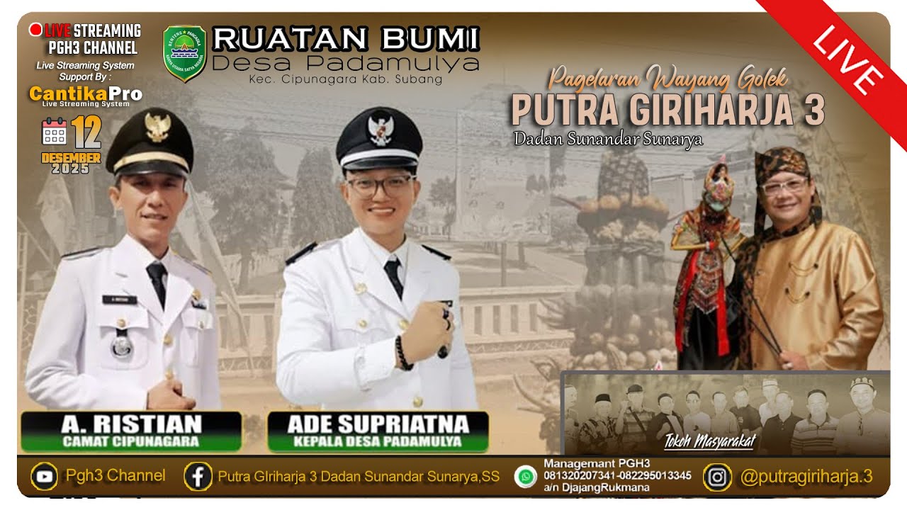 🎥Live Ruat Bumi Desa Padamulya Kec. Cipunagara Subang - Hiburan Wayang Golek PGH3 H. Dadan Sunandar