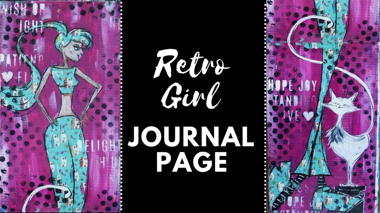 Mixed Media ~ Art Journal Tutorial ~ Duct Tape Retro Girl !!