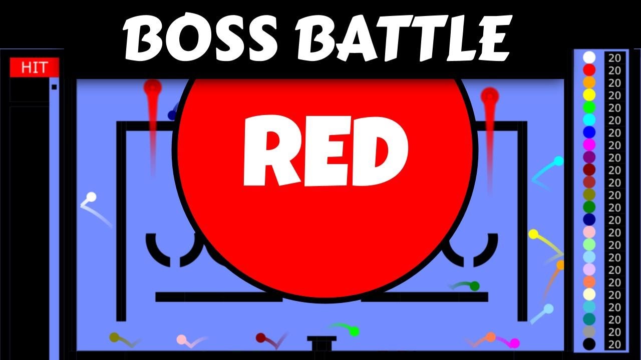 24 Marble Race Boss Battle : RED (by Algodoo)