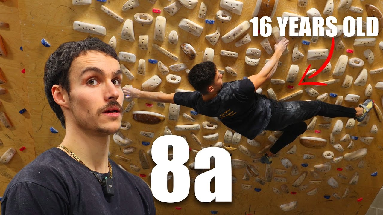 16 Year Old Climbs 8A Indoor Boulder