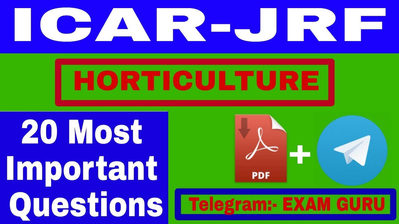 20 most important questions of horticulture for jrf 2019 | ICAR AIEEA 2019 | EXAM GURU Academy