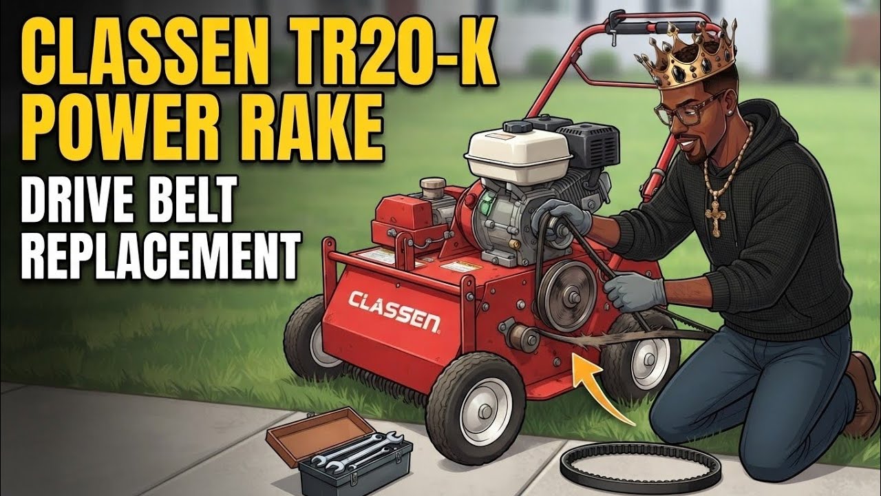 Classen Power Rake TR20-K Drive Belt Removal & Installation (J.O.A.T.D.)