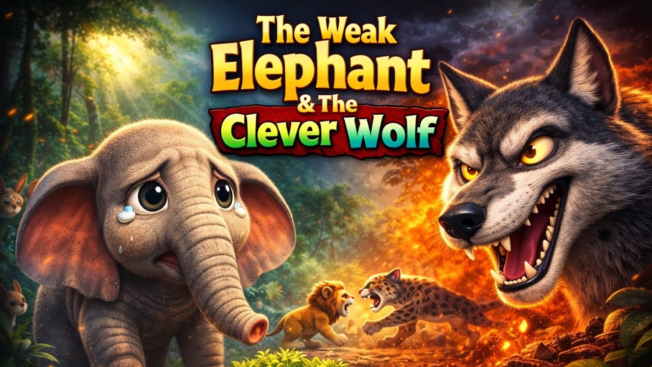 Weak Elephant vs Clever Wolf 🐘🐺 | Jungle Adventure Story | 3D Animation