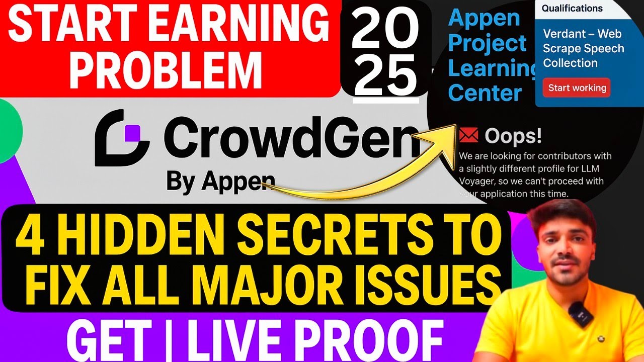 Start Earning Problem CrowdGen AI 2025 | 4 Hidden Secrets to Fix All Major Issues | New Project Get 