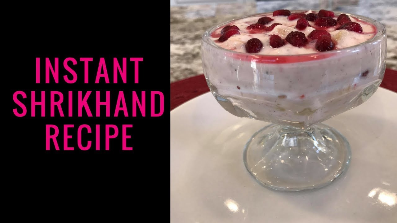 Instant Shrikhand Recipe | Strawberry Based Mixed Fruit Shrikhand Made From Greek Yogurt