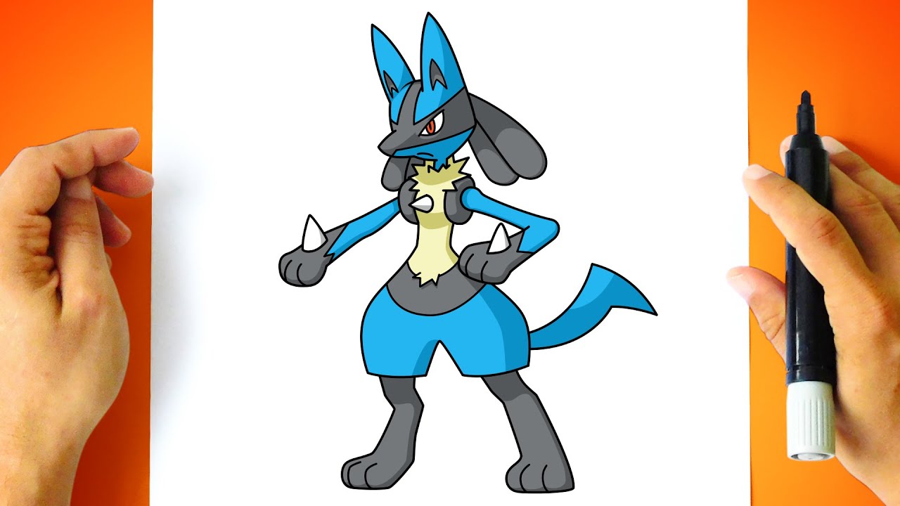 Como DESENHAR o LUCARIO - Cómo DIBUJAR a LUCARIO - Pokemon Drawing Tutorial