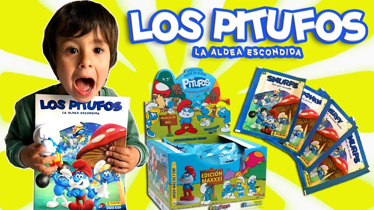 ALBUM de LOS PITUFOS DE  PANINI y 2 BOLSAS SORPRESA FIGURAS 3D SBABAM Edición Maxi