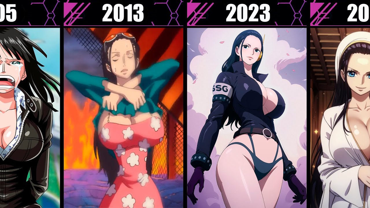 A Frame of Nico Robin From Every Year in One Piece