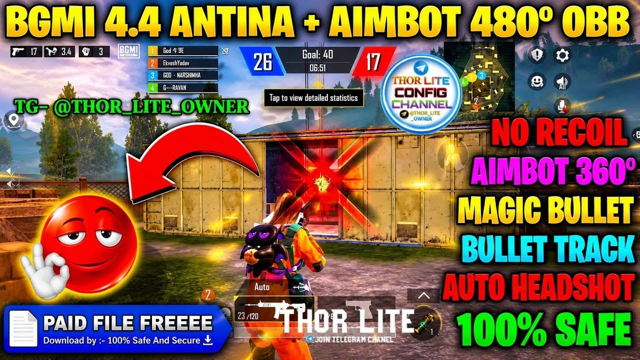 BGMI 4.4 AIMBOT OBB | BGMI ANTENNA CONFIG FILE 4.4 | BGMI NO RECOIL CONFIG 4.4 | BGMI AIMBOT OBB 4.4