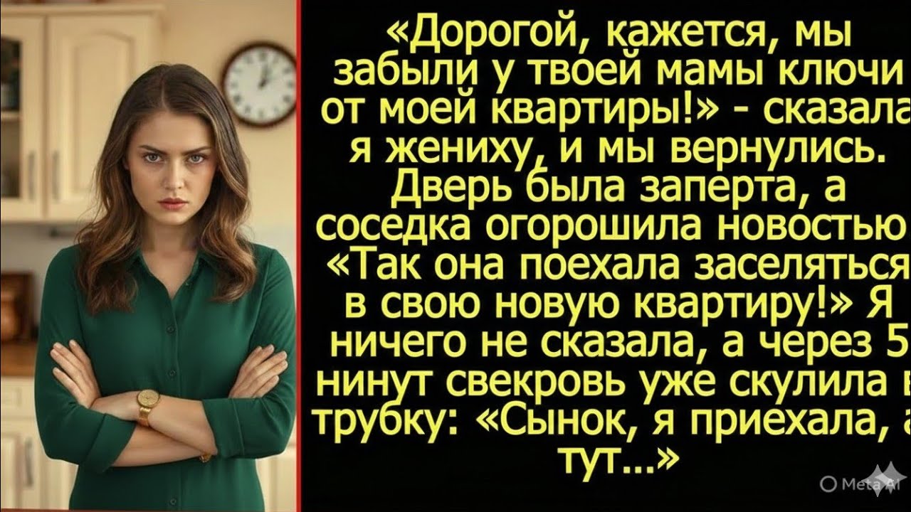 Дорогой, кажется, мы забыли у твоей мамы ключи от моей квартиры! Сказала я жениху, обнаружив пропажу
