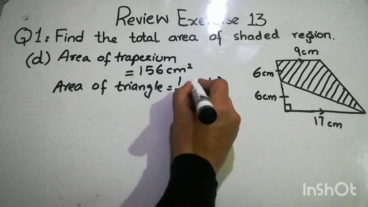 Area of shaded regions,Review Ex#13- Q#1 part (d) in Hindi/Urdu-Oxford New Syllabus Mathematics(D1)