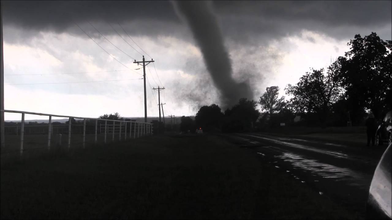 Extreme tornado footage taken near Katie Oklahoma