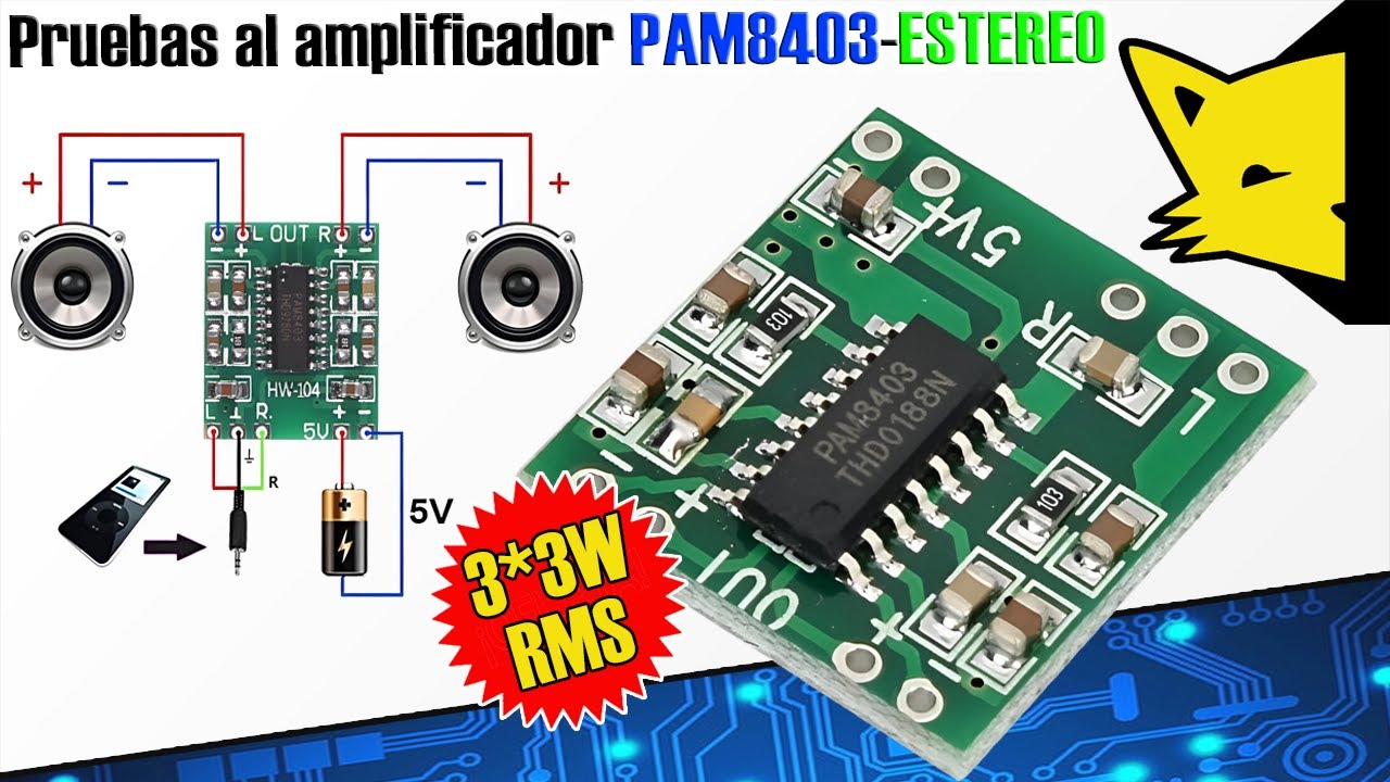 🔊MINI Modulo Amplificador l 3W+3W ESTEREO l PAM8403 l 👉¡LO REVISAMOS A FONDO!😎